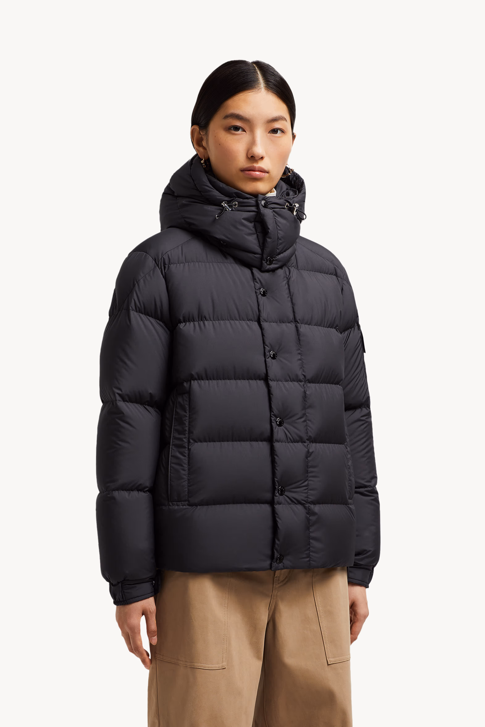 Doudoune courte à capuche Moncler Maya 70 Femmes Noir Moncler 3
